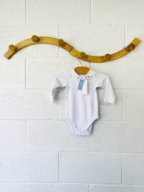Jacadi Embroidered Collar Onesie, 6 months